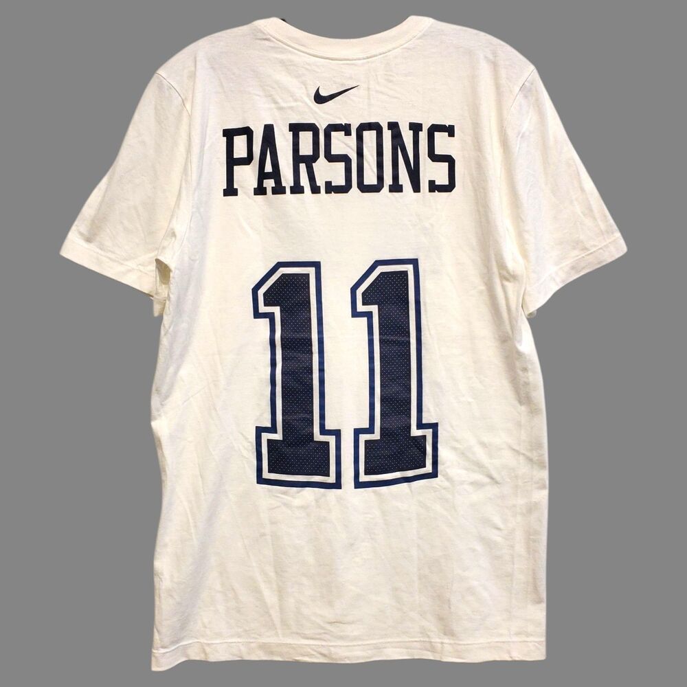 DALLAS COWBOYS Shirt Adult Small White Blue MICAH PARSONS #11 NIKE Swoosh NFL